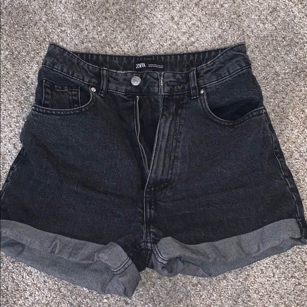 Black high waisted zara shorts